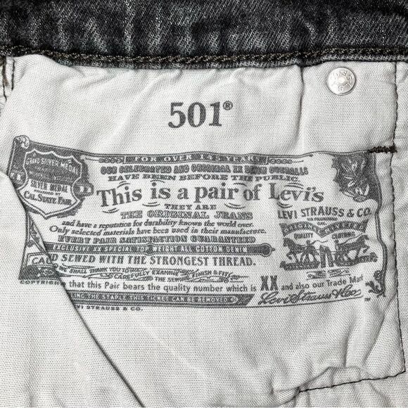 Levi’s 501 Original Fit High Rise Cutoff Shorts in Faded Black Women’s 28 - Picture 9 of 9